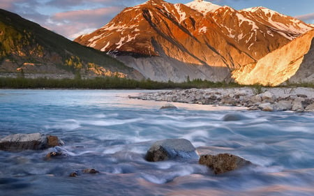 Mountain Landscape - nature, landscape, mountain, river