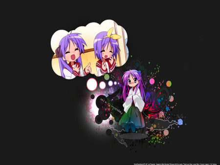 Lucky Star Miko - lucky star, girl, anime, miko