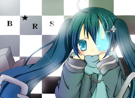 Chibi BRS - black rock shooter, anime, chibi, brs, blue eyes