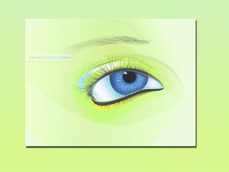 Blue Eye on Green - eye, blue, framed, green background