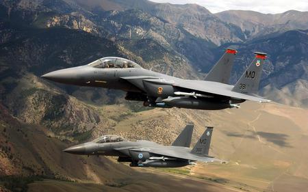 Mountain Pass - f15, fighter, military aircrafts, jet, cool, recon