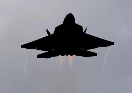 F22 RAPTOR IN SILHOUETTE