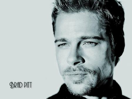 brad pitt - hollywood, black and white, movies, cinema