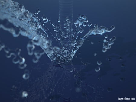 Splash - 3d, abstract, blue