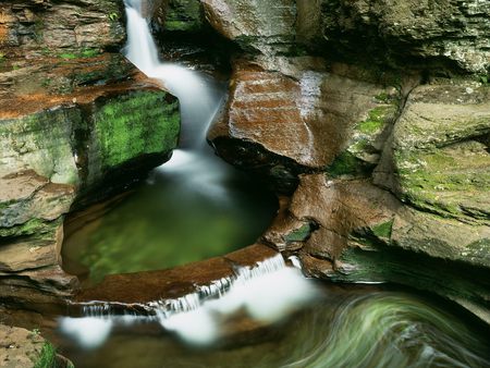 Beautiful landscape - waterfalls, mountain