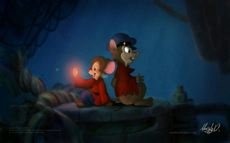 Fievel and Mrs. Brisby Sharing - An American Tail, Cartoons, The Secret of NITH, Crossover