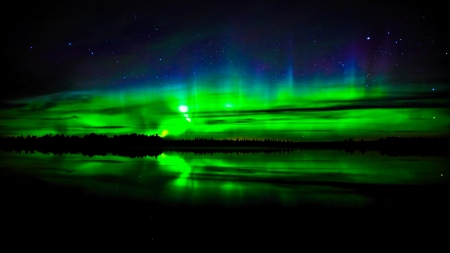 Nightly - borealis, nature, lights, sky