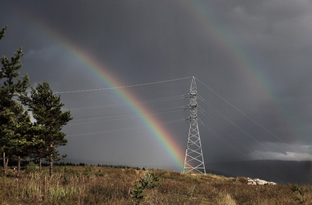 Rainbow - nature, rainbow, clouds, rain