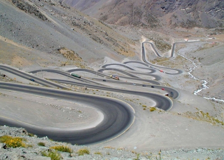 Beautiful  Zigzag Road - zigzag, mountain, car, road