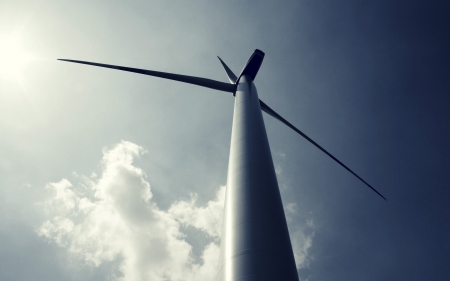 Windmill - clouds, clean, Windmill, nature, sky