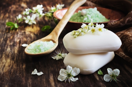 Still Life - flowers, spoon, soap, branch