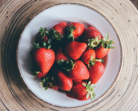 Strawberries - red, berry, strawberry, fruit, fruits, food