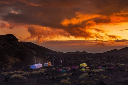 Camping - mountains, place, sunset, beautiful