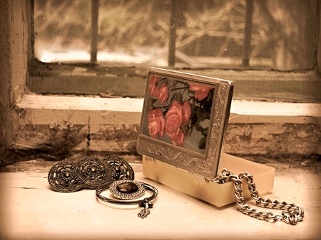 Vintage Still Life - pretty, still life, sepia, vintage