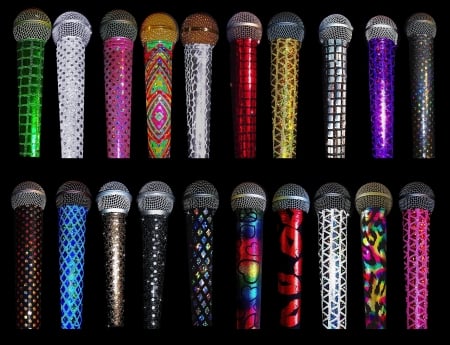 BLING MICROPHONES - music, microphones, rock star, bling