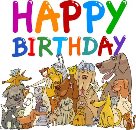 Happy Birthday from your Pets - pets, greeting, funny, birthday