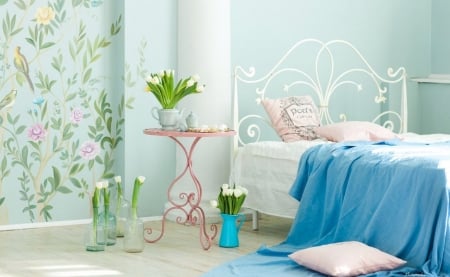 ♥ - abstract, flowers, bedroom, soft