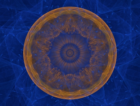 Gold Shield - shield, abstract, blue, gold