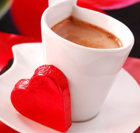 ♥ - abstract, heart, red, cup