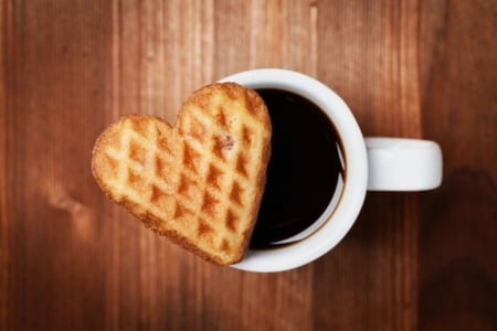 ♥ - heart, cup, biscuit, coffee