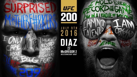 UFC 200 - American, MMA, UFC Poster, Fight, Poster, Event, Fighting, UFC, UFC 200, Fighter, Mixed Martial Arts