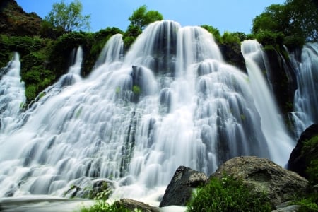 Shaki Waterfall, Armenia - rocks, water, river, cascades