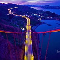 Golden Gate Bridge connecting to Marin County California