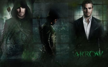 Arrow (TV Series 2012– ) - actor, hood, tv series, Stephen Amell, man, arrow, male, fantasy, green