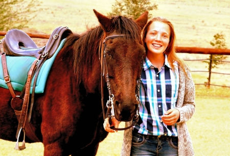 Bobbsey Twins... - style, girls, western, women, saddles, models, ranch, teen, horses, brunettes, cowgirl, fun, female, barns, boots, fashion