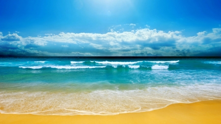 Sunny day - water, nature, beach, sky