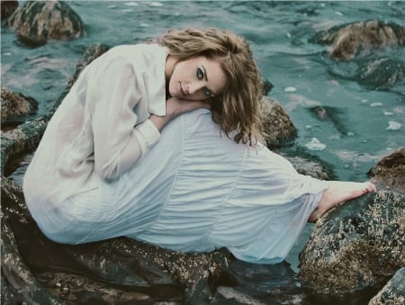 On the Sea - elegant, lady, beauty, model, photography