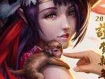 Girl and monkey