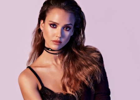 Jessica Alba - woman, actress, girl, pink, black, jessica alba