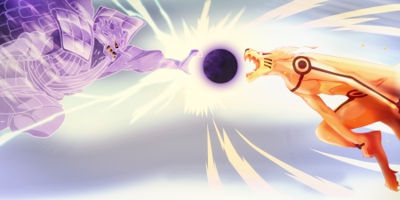 Susanoo Vs Kurama - Mangekyo Sharingan, Manga, Sasuke Uchiha, Kurama, Susanoo, Naruto, Anime, Missing Nin, Kurama Mode, Tailed Beast, Kaguya Otsutsuki Strikes Arc, Complete, Naruto Uzumaki, Eternal, Shinobi, Tailed Beast Ball