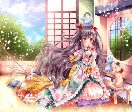 Kimono Girl - long hair, japan, cute, orginal, kimono, girl, japanese