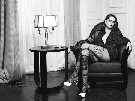 Kristen Stewart - Kristen, Stewart, legs, beautiful, Kristen Stewart, Chanel, actress, 2016, stockings, model, sexy, heels, wallpaper