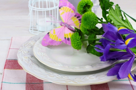 â™¥ - flowers, purple, cutlery, soft