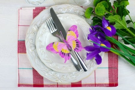 ♥ - flowers, purple, cutlery, soft