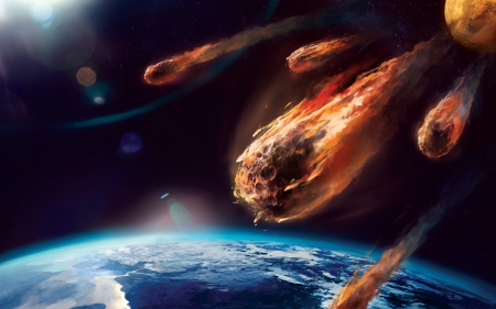 Destination Earth - 3d, asteroid, meteor, planet, space, cg, earth