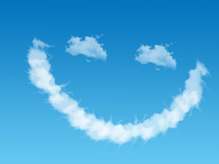 Smile - white, sky, cloud, blue, smile, zambet, emoticon