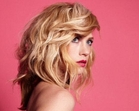 January Jones - woman, actress, girl, pink, january jones, blonde