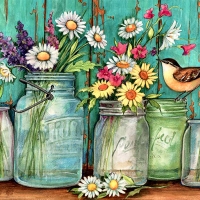 Flowers in Mason Jars F1