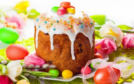 Happy Easter! - easter, holiday, pretty, happy, yummy, eggs, cake