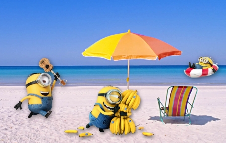 Summer Minions #1 - Despicable Me, summer, beach, funny, cute, sea, minionions