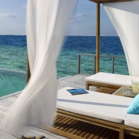 canopy over sunbed at a seaside resort