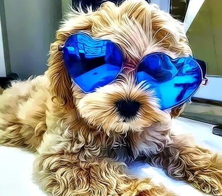 Cool Dog - art, cool, glasses, dog