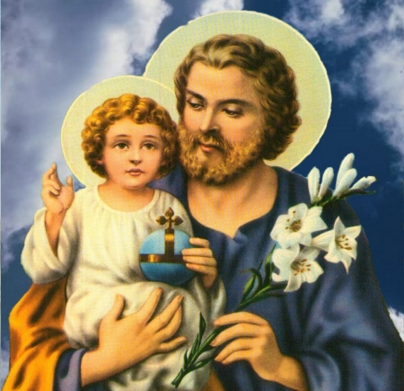 Jesus and Saint Joseph - christ, joseph, father, jesus, baby