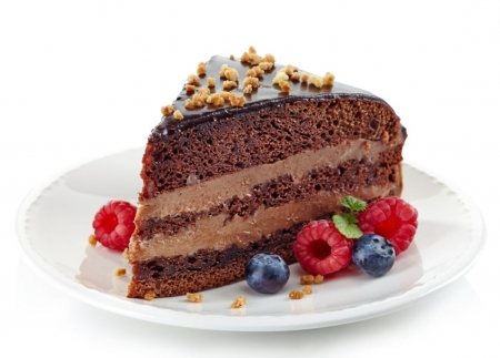 â™¥ - cake, abstract, chocolate, berries