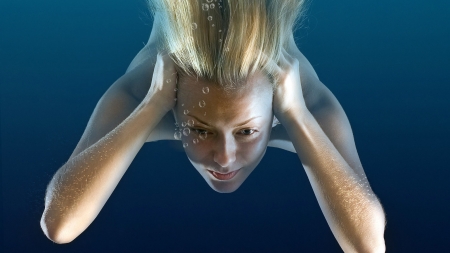 Mermaid - summer, girl, blue, cg, blond, fantasy, mermaid, luminos, woman, underwater