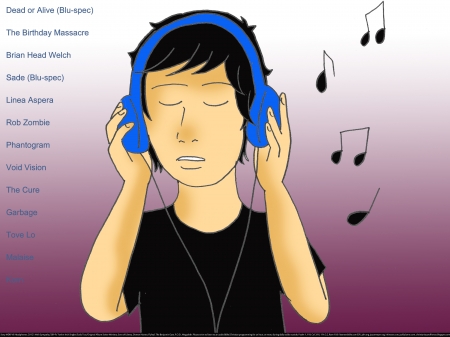 Guy Listening to Music - fun, metal, fitness partner, joy, music, christian, cool, anime, rock, religious, love, goth, heaven, entertainment, headphones, exercise partner, happiness